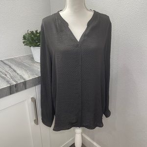H&M Women's Silky Black Polka Dot Blouse - Size 14